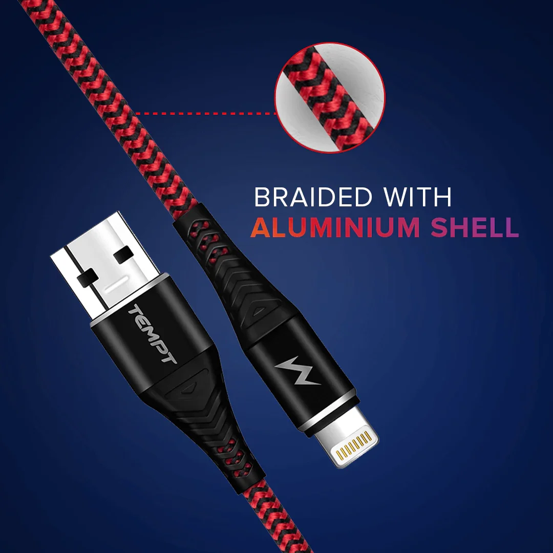 Twist Braided with Aluminium Shell USB to Lightning Cable - Image 7